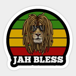 Jah Bless, Jamaica, Rasta African Lion Sticker